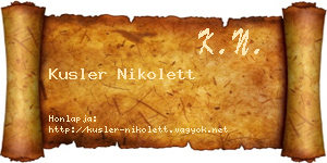 Kusler Nikolett névjegykártya